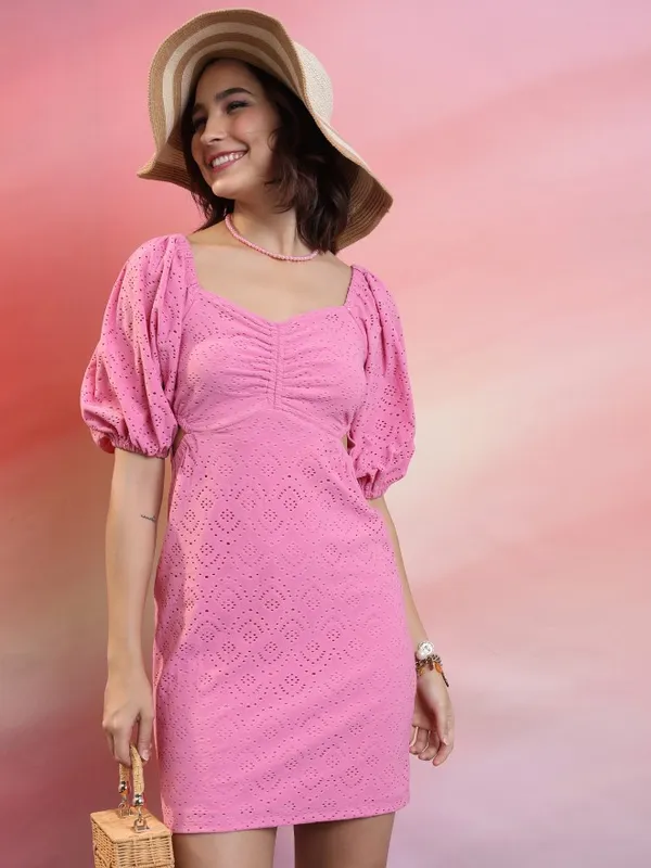 Solid Fit & Flare Dress
