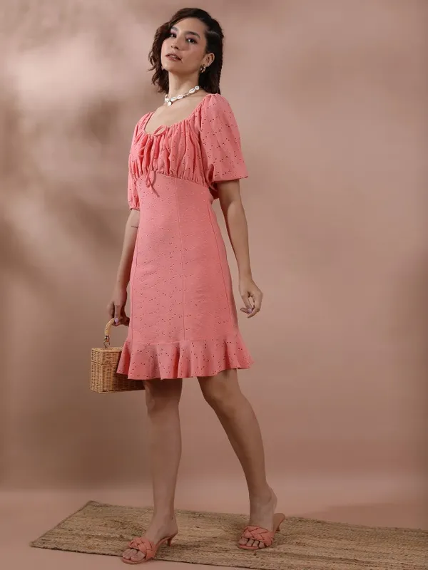 Solid Fit & Flare Dress