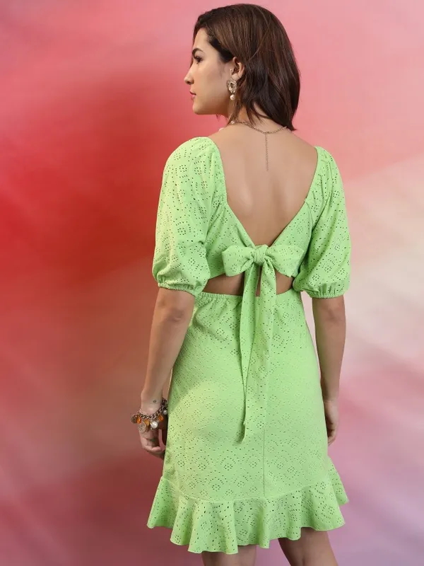 Solid Fit & Flare Dress