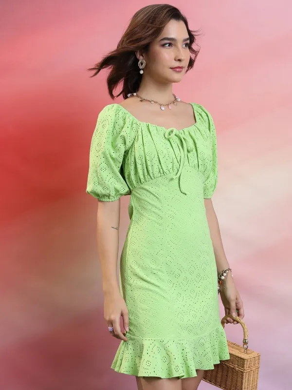 Solid Fit & Flare Dress