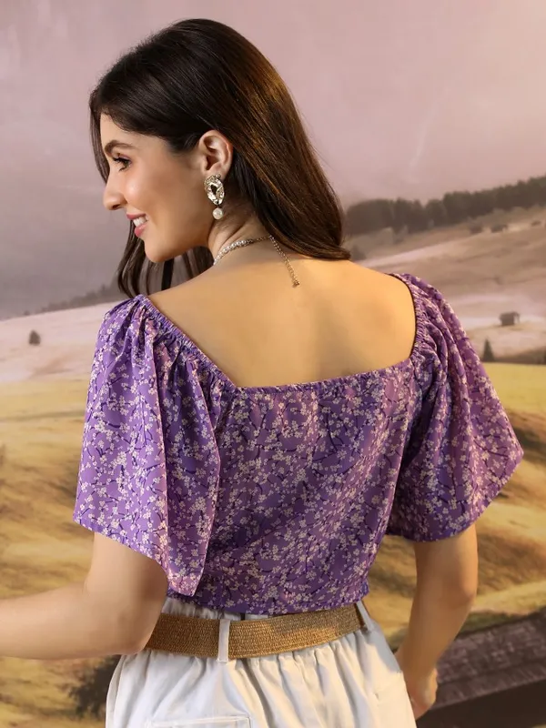 Printed Bardot Top