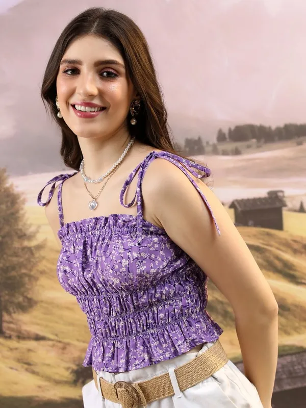 Printed Peplum Top