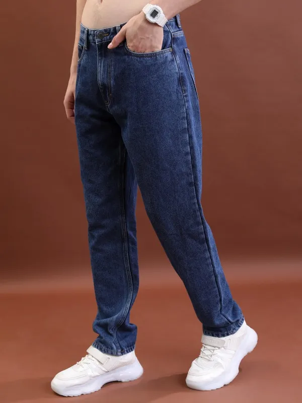  Highlander Men Blue Straight Fit Clean Look Jeans