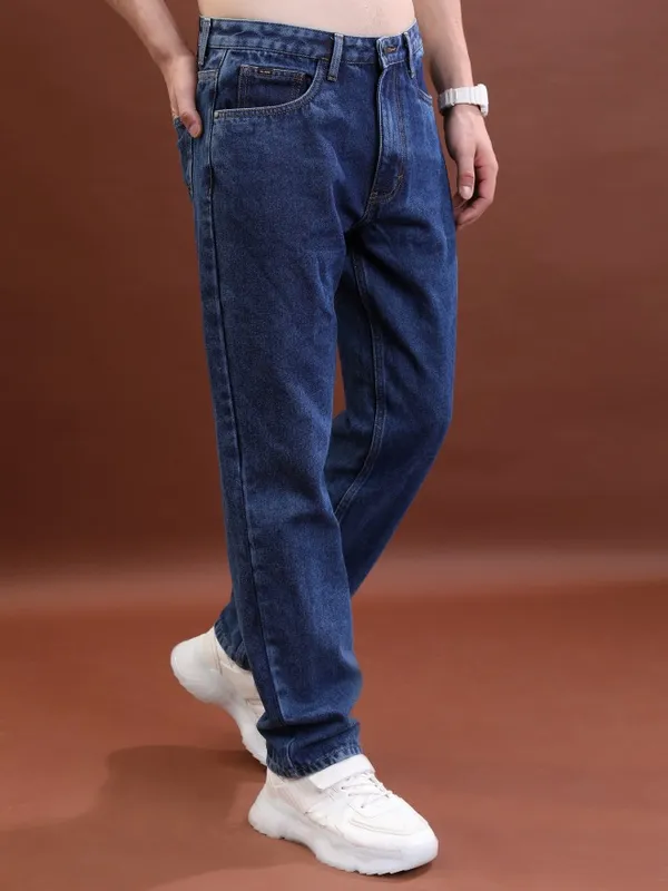  Highlander Men Blue Straight Fit Clean Look Jeans