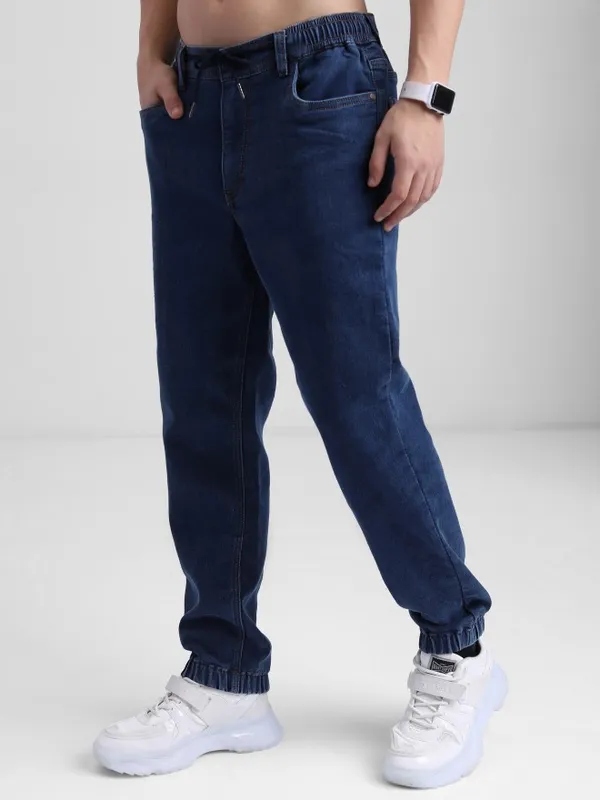  Highlander Men Blue Jogger Clean Look Jeans