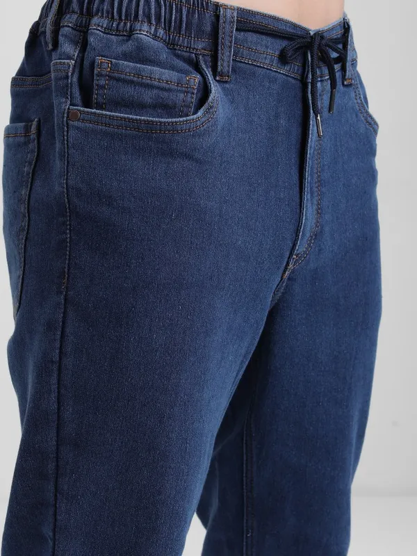  Highlander Men Blue Jogger Clean Look Jeans