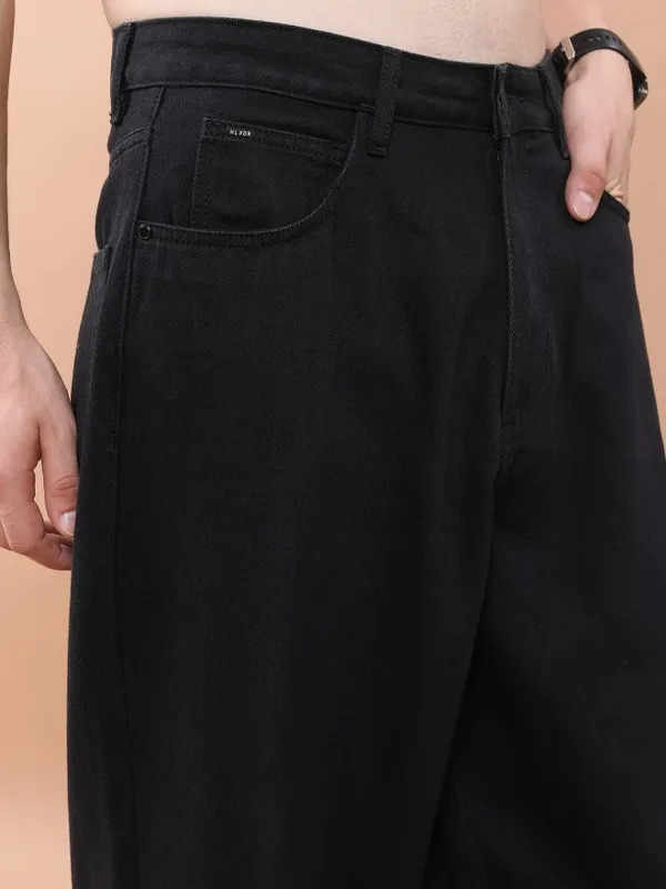  Highlander Men Black Relaxed Fit Clean Look Jeans