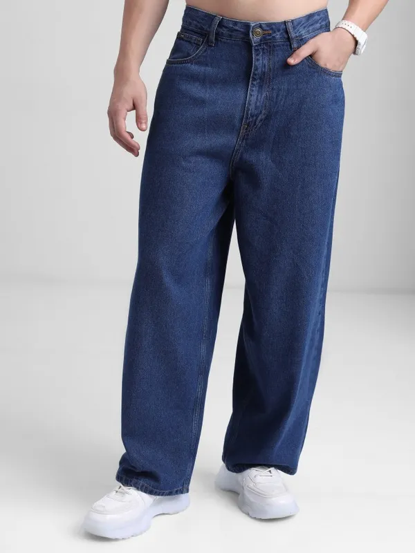  Highlander Men Blue Loose Fit Clean Look Jeans
