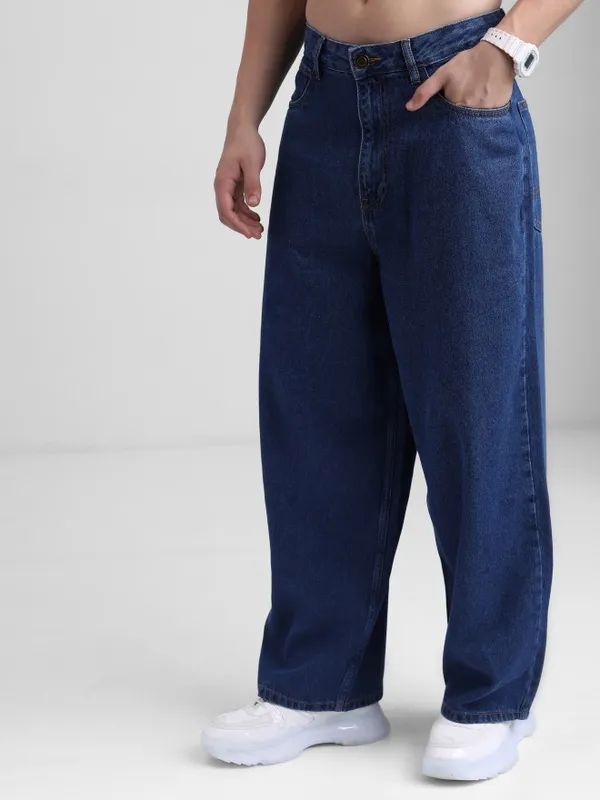  Highlander Men Blue Loose Fit Clean Look Jeans