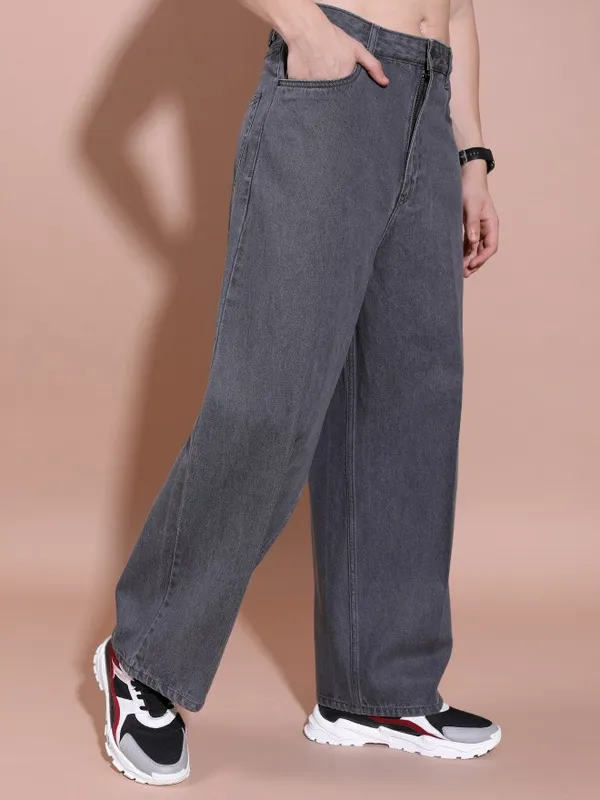  Highlander Men Grey Relaxed Fit Clean Look Jeans