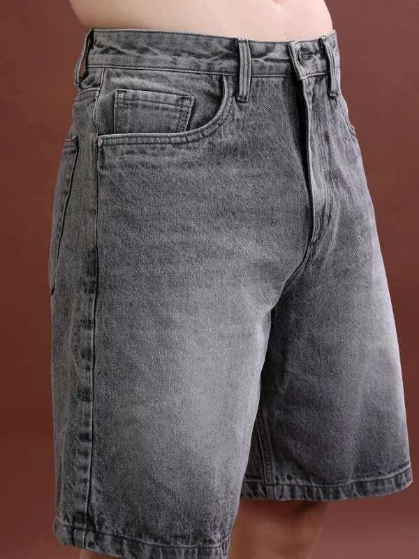  Highlander Men Grey Regular Fit Denim Shorts Shorts