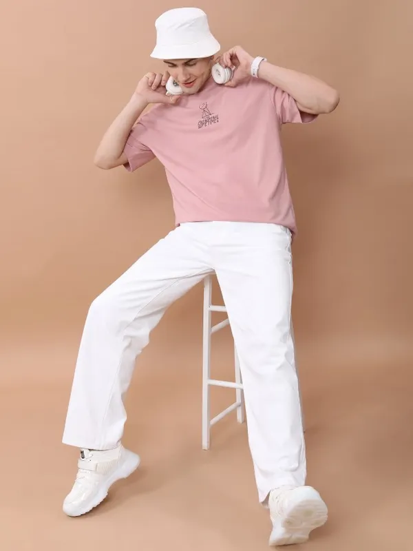 Highlander Men White Wide Leg Jeans