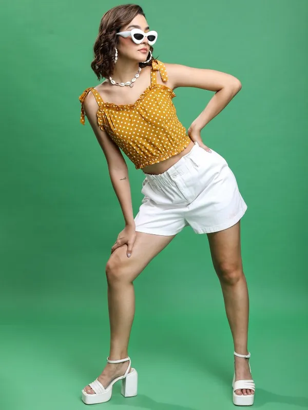  Tokyo Talkies Women Mustard Printed Regular Tops