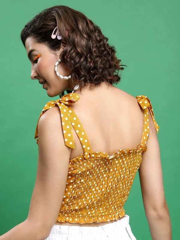  Tokyo Talkies Women Mustard Printed Regular Tops