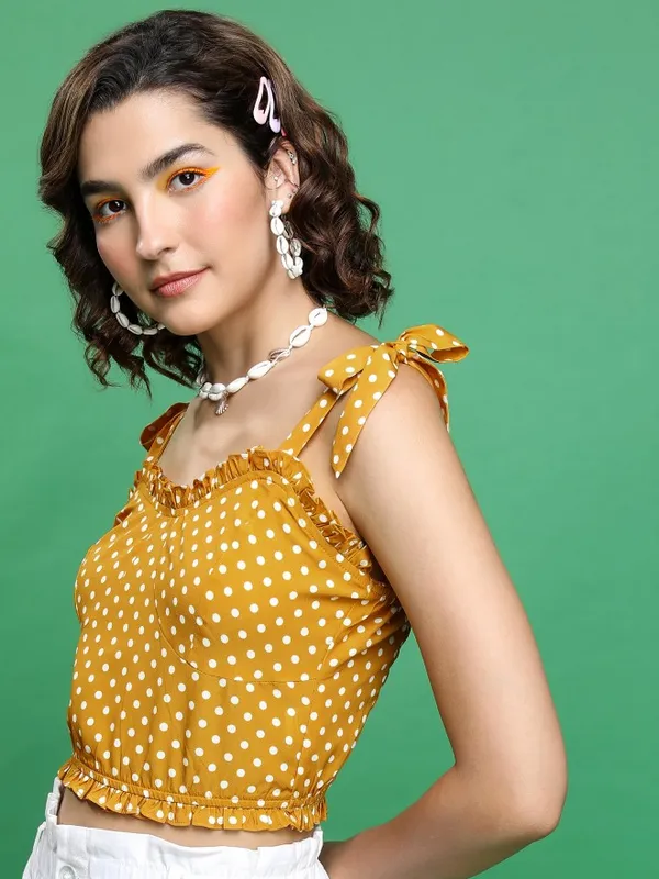  Tokyo Talkies Women Mustard Printed Regular Tops