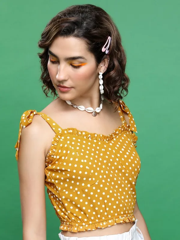  Tokyo Talkies Women Mustard Printed Regular Tops