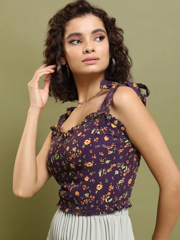 Printed Blouson Top