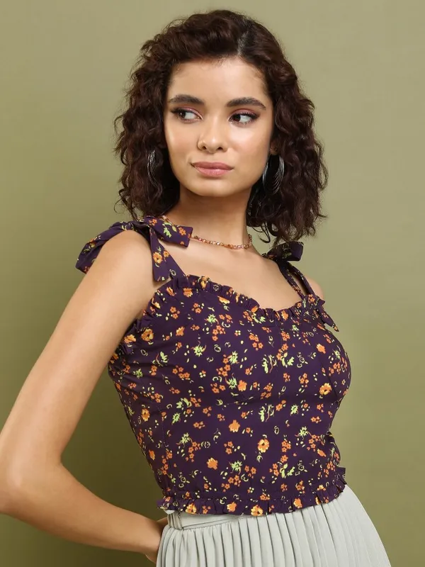 Printed Blouson Top