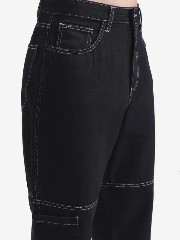  Highlander Men Black Relaxed Fit Clean Look Jeans