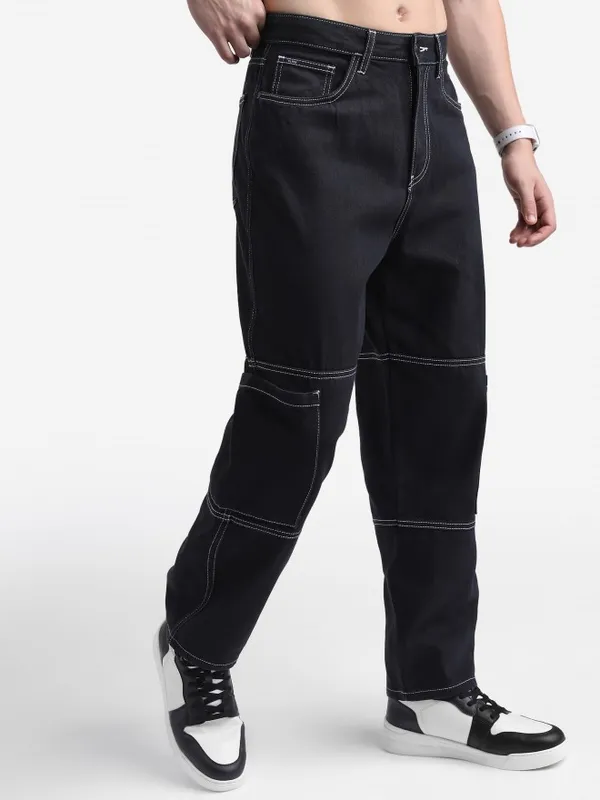  Highlander Men Black Relaxed Fit Clean Look Jeans