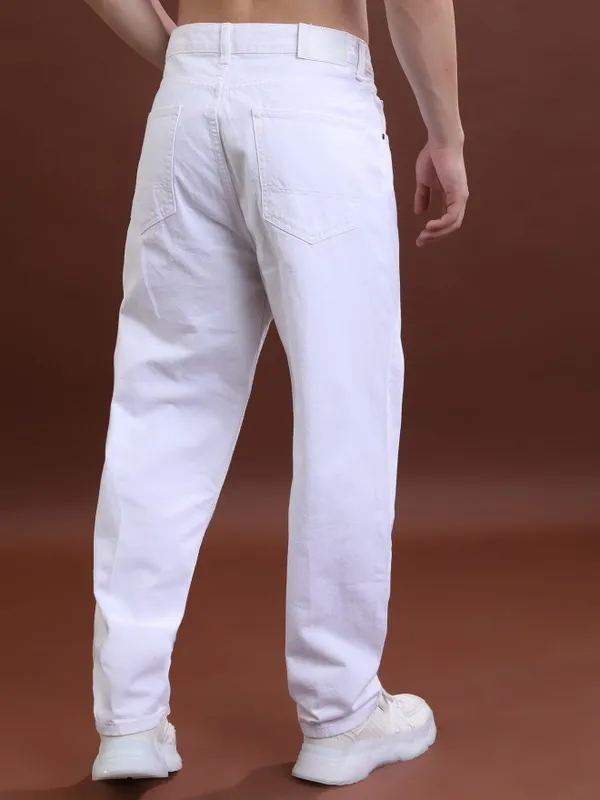  Highlander Men White Relaxed Fit Clean Look Jeans