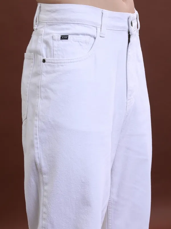  Highlander Men White Relaxed Fit Clean Look Jeans
