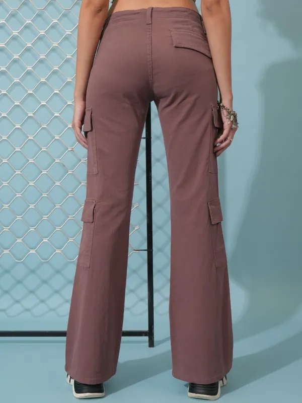  Tokyo Talkies Women Rose Solid Regular Fit Casual Trousers