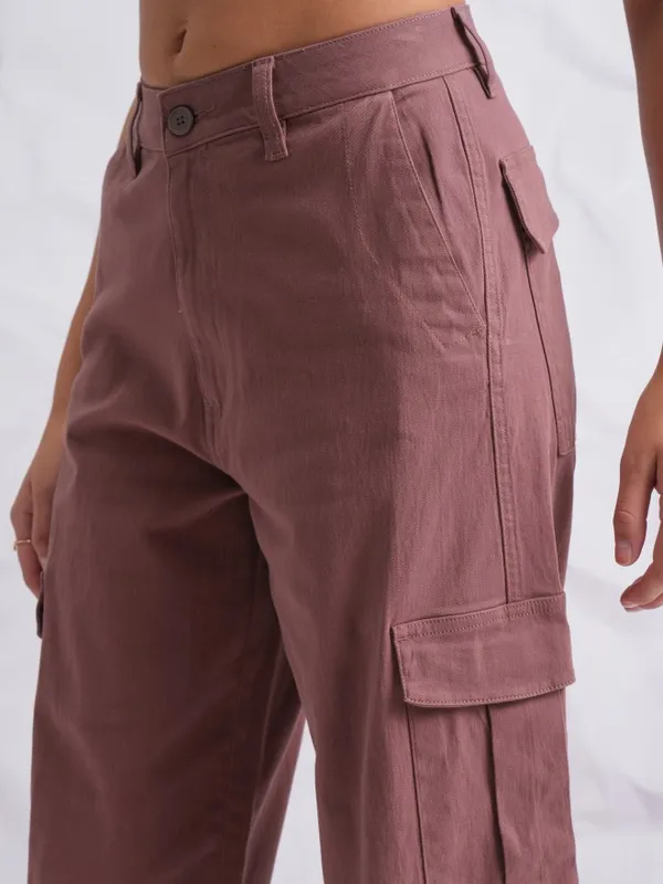  Tokyo Talkies Women Rose Solid Flared Casual Trousers