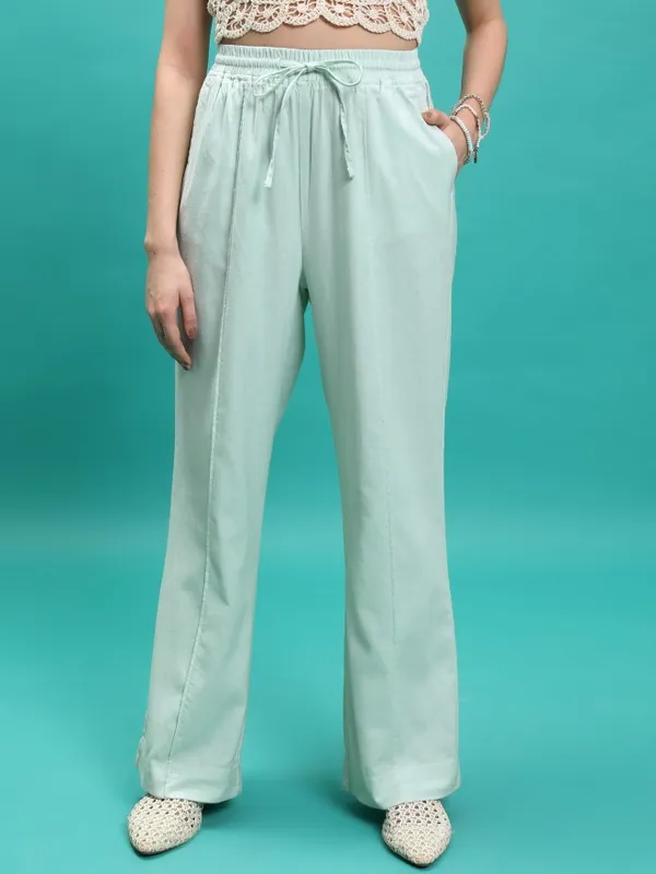 Solid Regular Fit Bootcut Trouser