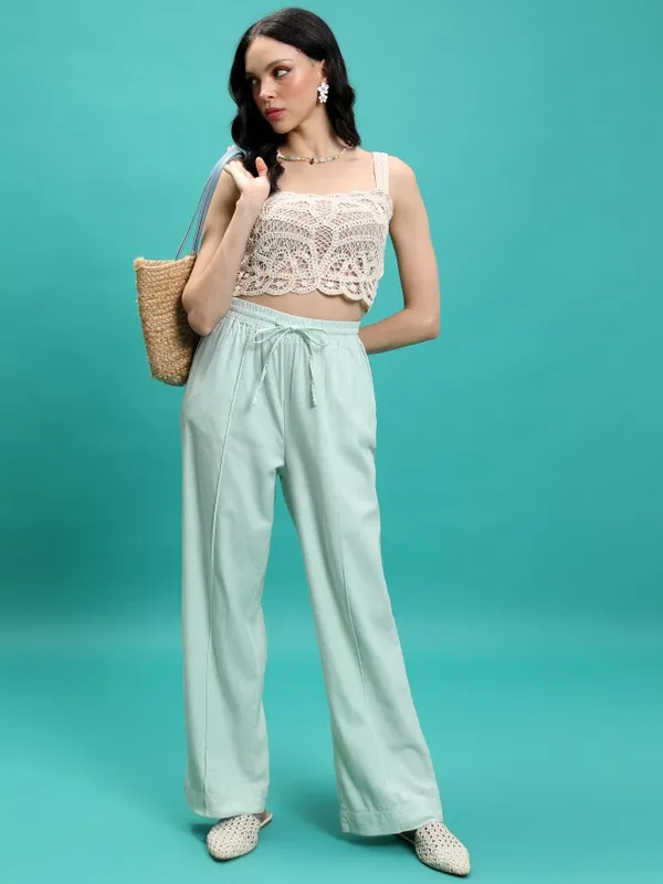 Solid Regular Fit Bootcut Trouser