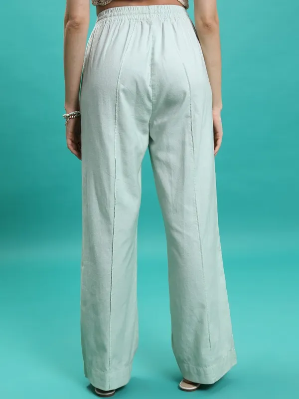 Solid Regular Fit Bootcut Trouser