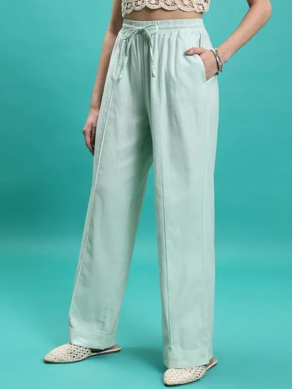 Solid Regular Fit Bootcut Trouser