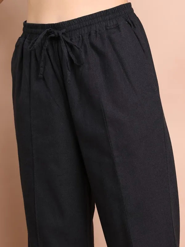  Tokyo Talkies Women Black Solid Flared Casual Trousers