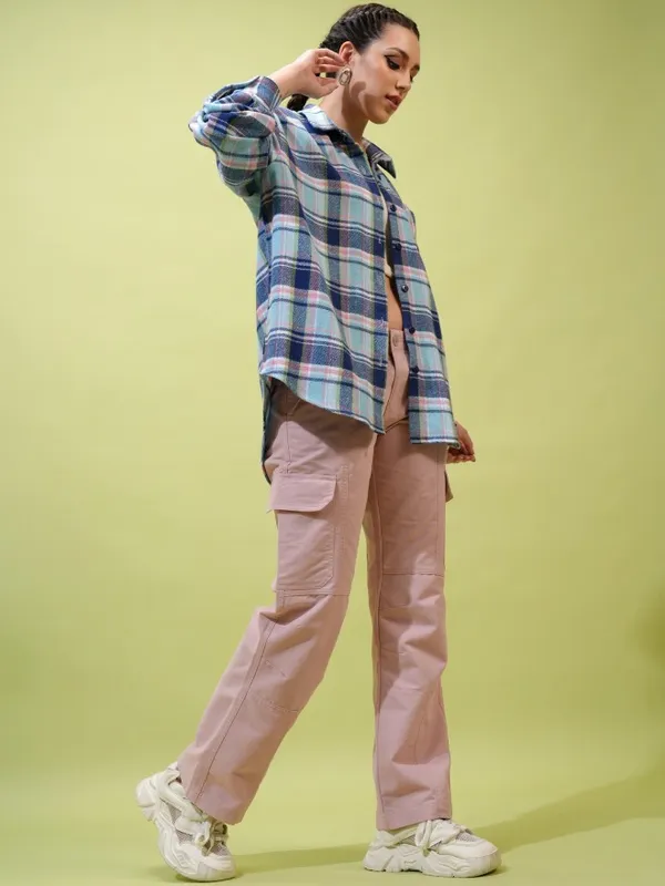  Tokyo Talkies Women Pink Solid Regular Fit Casual Trousers