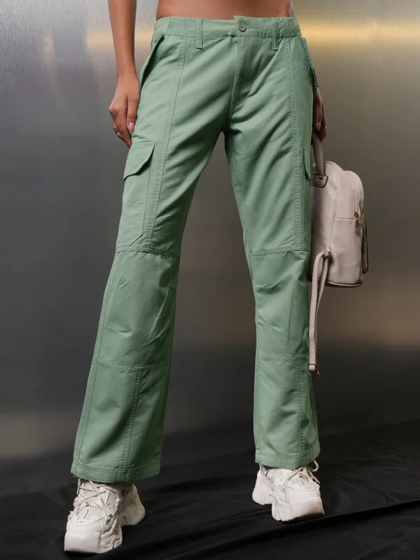 Solid Wide Leg Cargos