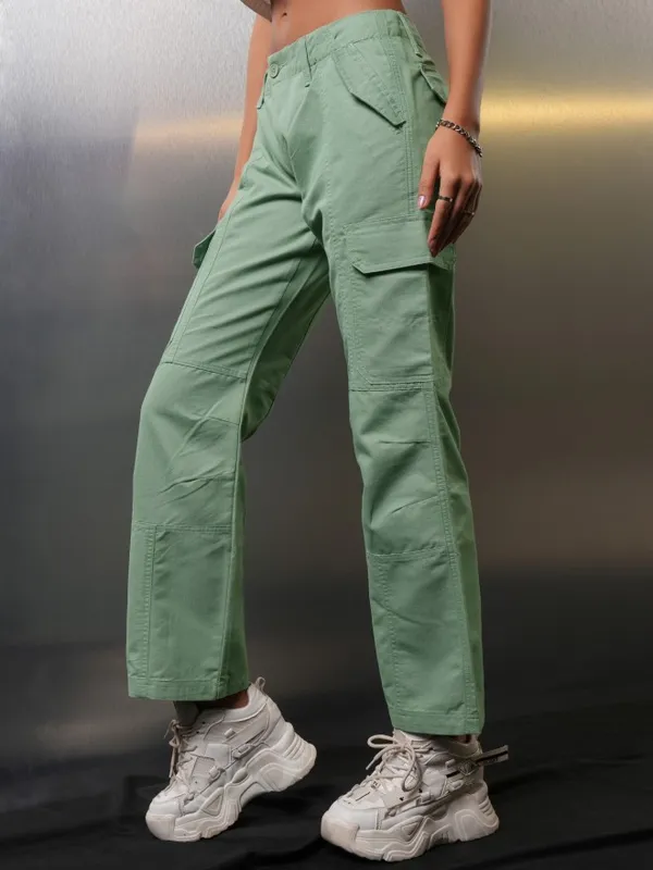 Solid Wide Leg Cargos