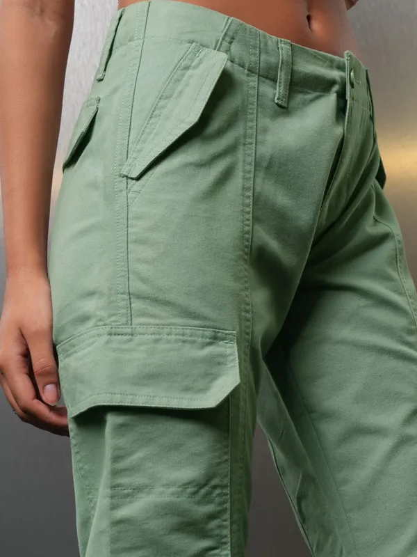 Solid Wide Leg Cargos