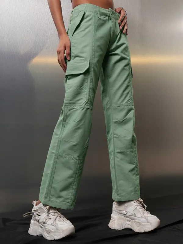 Solid Wide Leg Cargos