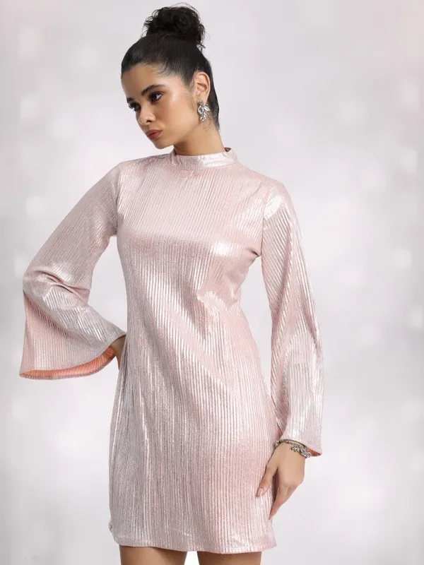  Tokyo Talkies Women Pink Solid Fit And Flare Dresses