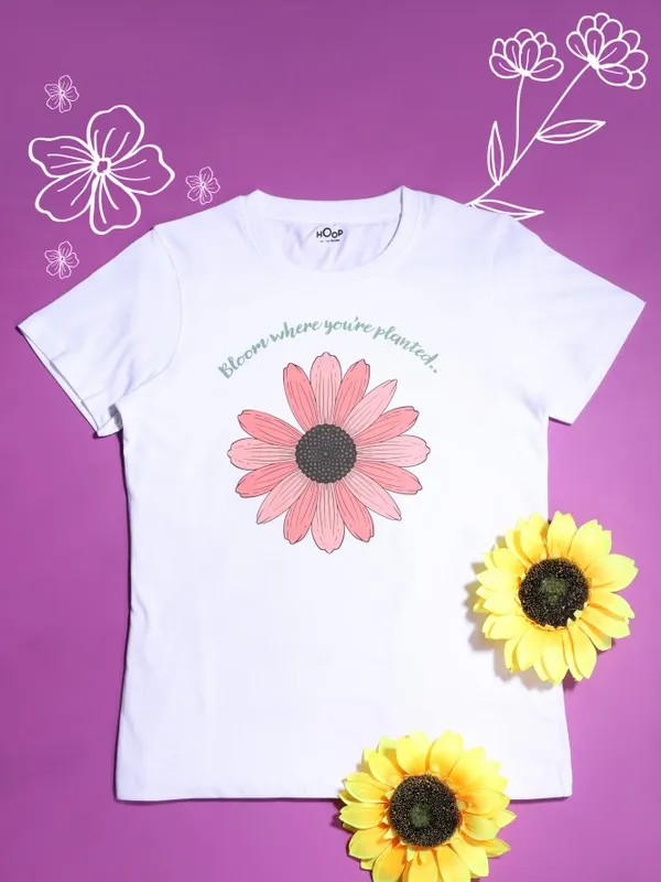Girls Printed Round Neck T-Shirt