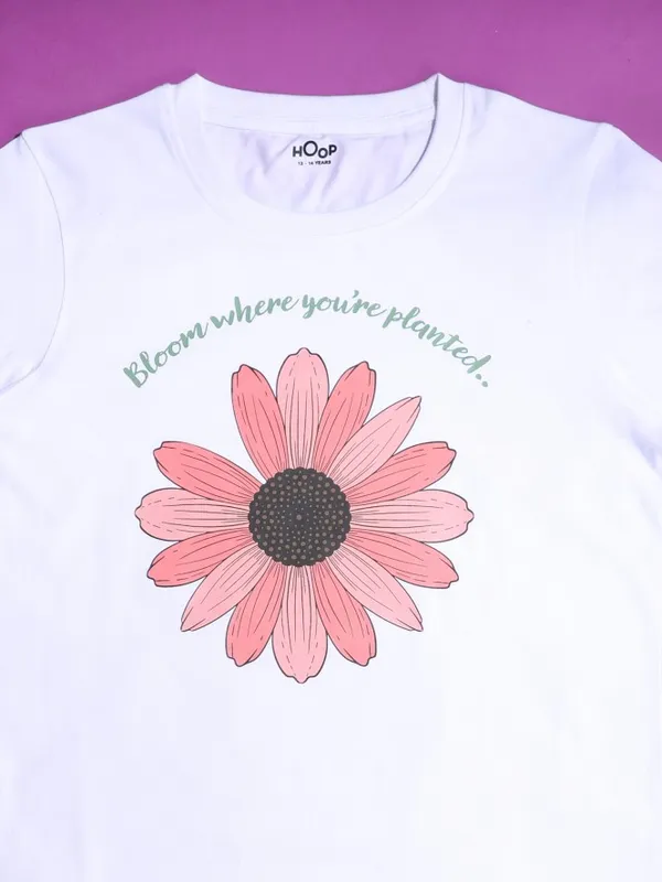Girls Printed Round Neck T-Shirt