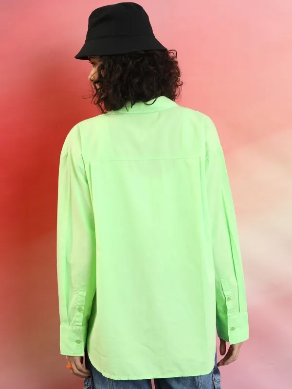 Tokyo Talkies Women Green Solid Casual Shirts