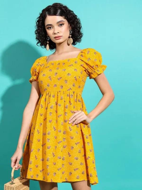 Printed A-Line Dress