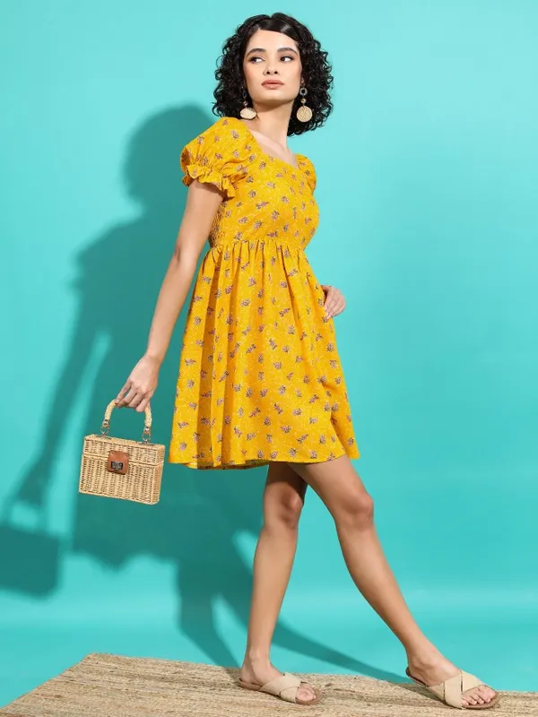 Printed A-Line Dress