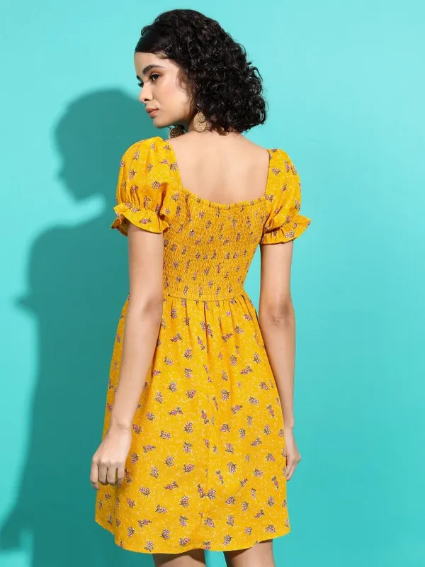 Printed A-Line Dress