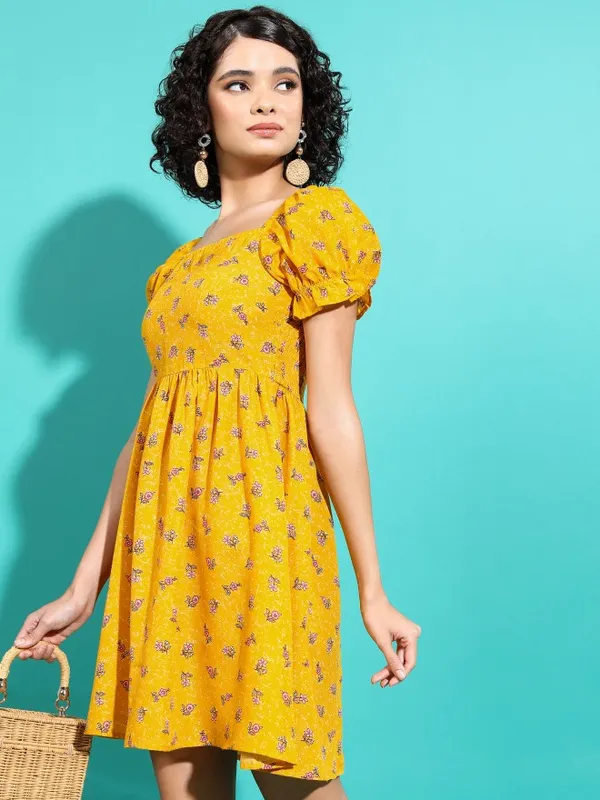 Printed A-Line Dress