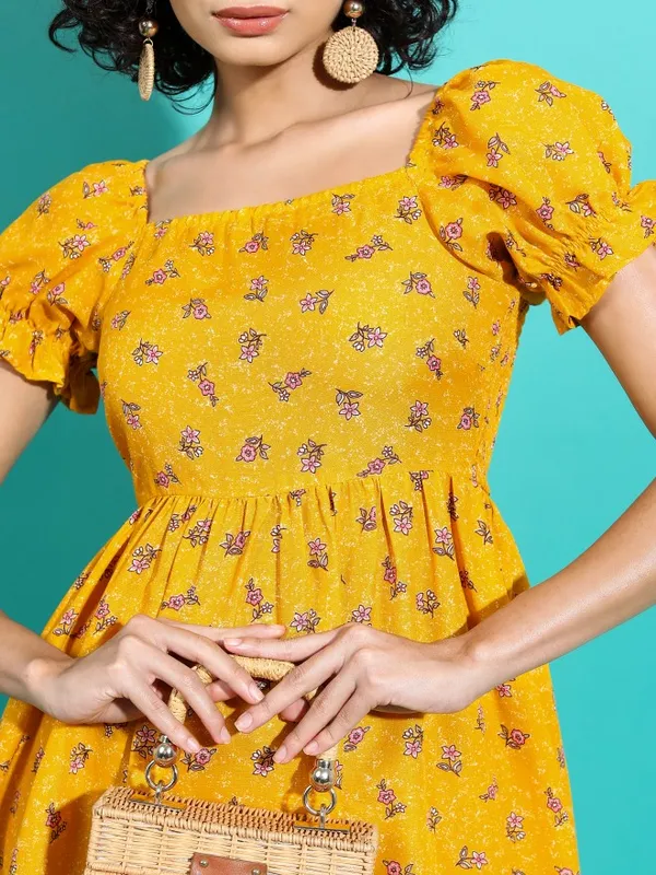 Printed A-Line Dress