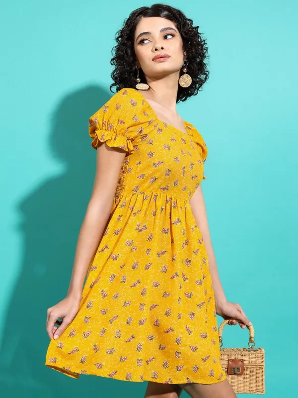 Printed A-Line Dress
