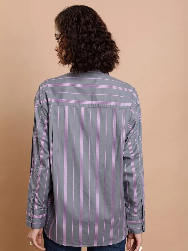 Women Striped Oversized Fit Casual Shirt