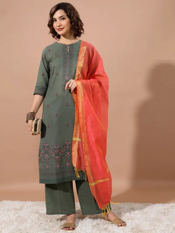  Vishudh Women Green Printed Kurta Sets